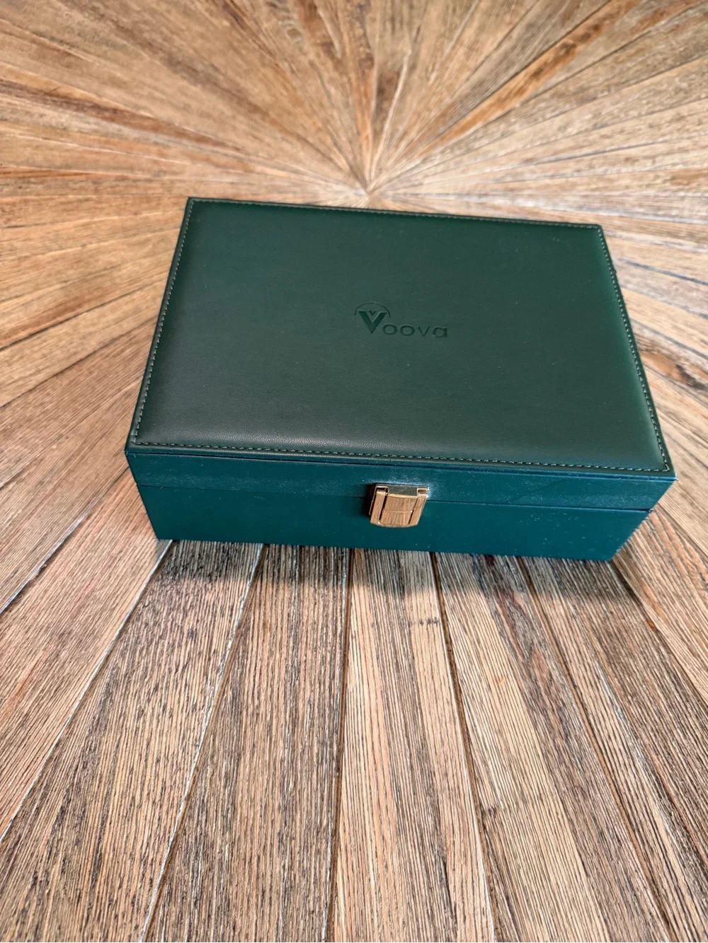 Jewelry Box Organizer Green Travel Case Ring Earring Storage Case faux leather